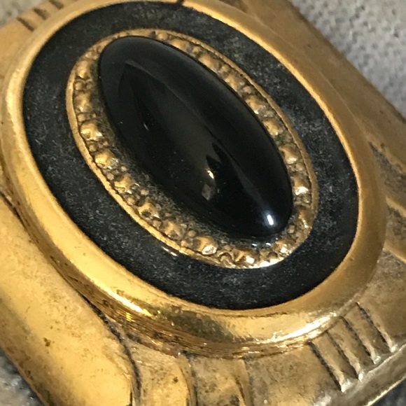 Vintage 1930’s Art Deco brooch black gold - Picture 2 of 6